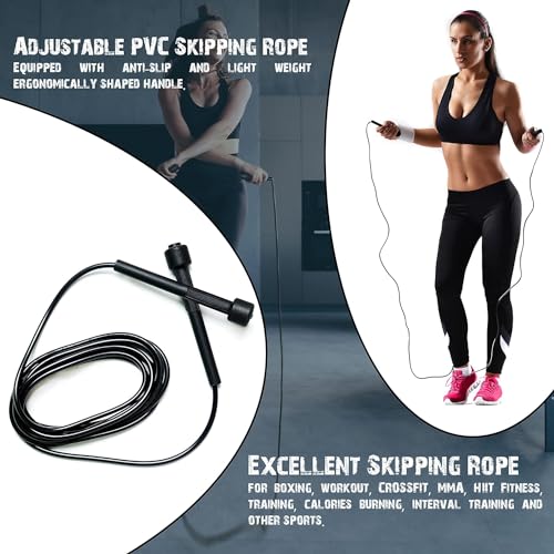 Orret Home Profesyonel Atlama İpi: Kaymayan Saplı, Ayarlanabilir Hız İpi, Erkekler, Kadınlar ve Çocuklar İçin, Ev Egzersizleri ve Fitness, Yağ Yakma, Boks, Crossfit ve MMA İdeal"