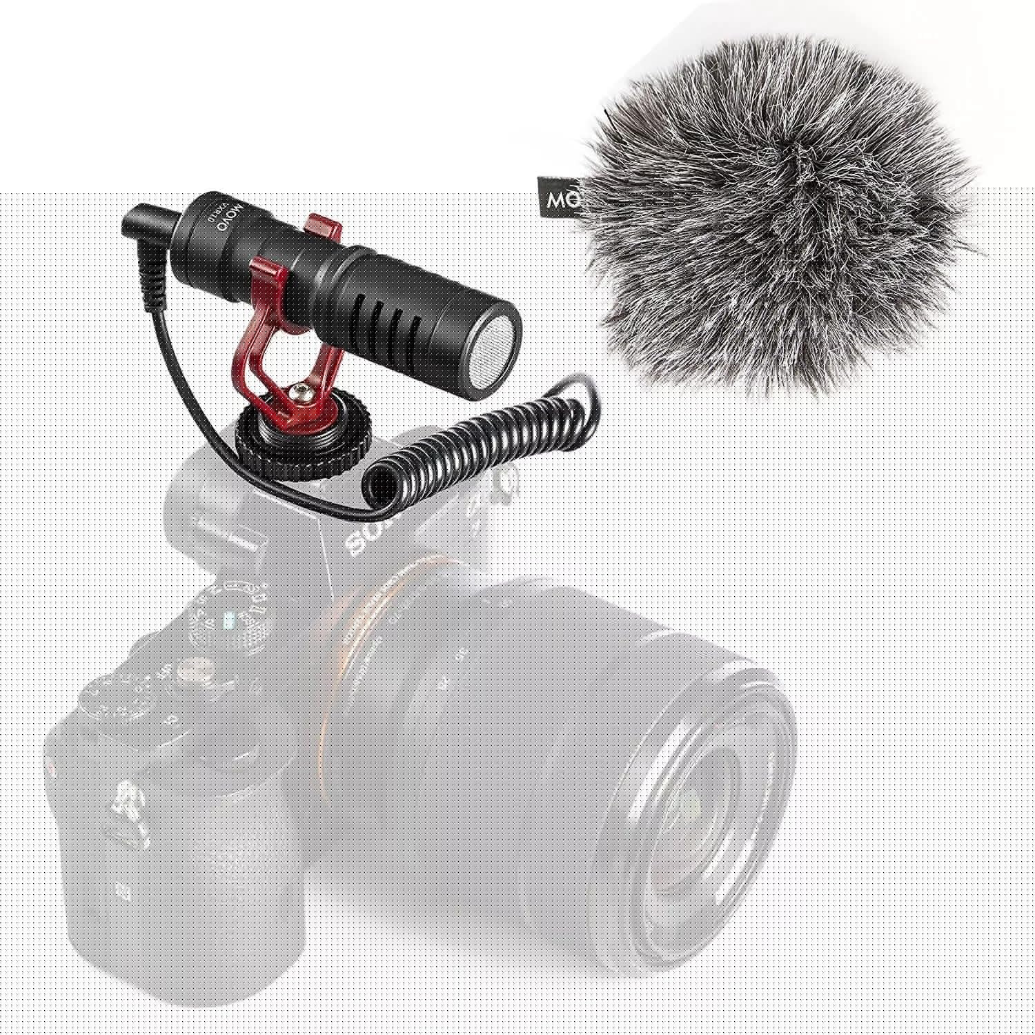 Coverzone Telefon Fotoğraf Makinesi ve Kamera Uyumlu Universal Video Mikrofonu İç ve Dış Mekan Kullanıma Uygun Youtuber Twich ve Yayıncı Mikrofon Sokak Ropörtajları için İdeal RK-MM1