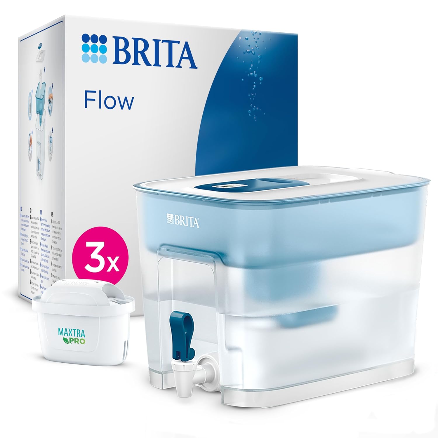 BRITA Flow 3x Maxtra Pro All-In-1 Filtreli Su Arıtma Sebili - 8,2 lt