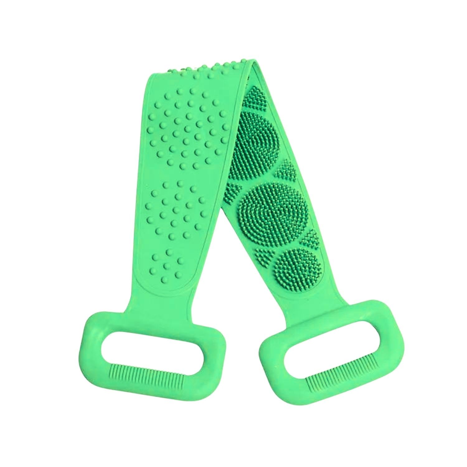 NEYSTORE Çift Taraflı, Silikon Duş, Banyo Sırt Lifi, Sırt Temizlik Palası, Fırçası (Uzunluk 70 cm) (Yeşil)