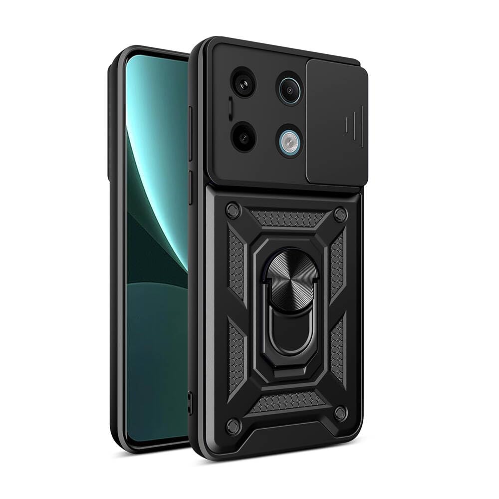Coverzone Xiaomi Redmi Note 13 Pro 5G İle Uyumlu PhoenixShield Kamera Korumalı Kapak Tam Koruma Manyetik Vega Kapak Siyah