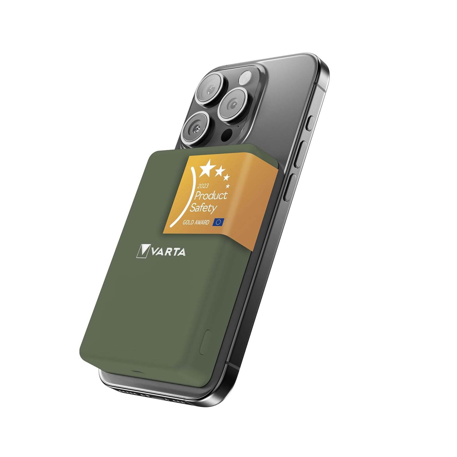 VARTA Power Bank 5.000mAh, powerbank magnetico, Mag Pro Power on Demand, caricabatterie portatile con USB C, compatibile con MagSafe e Qi Standard (per compatibilità con iPhone e Android), verde