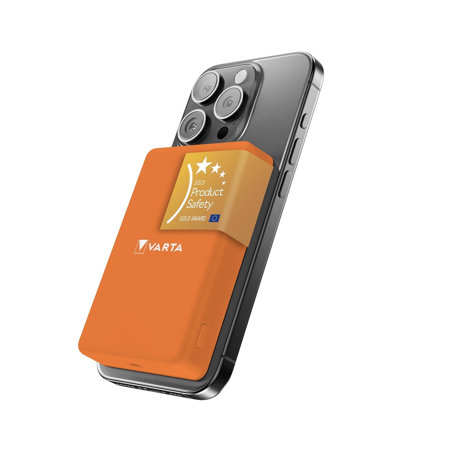 VARTA Power Bank 5.000mAh, powerbank magnetico, Mag Pro Power on Demand, caricabatterie portatile con USB C, compatibile con MagSafe e Qi Standard (per compatibilità con iPhone e Android), arancia