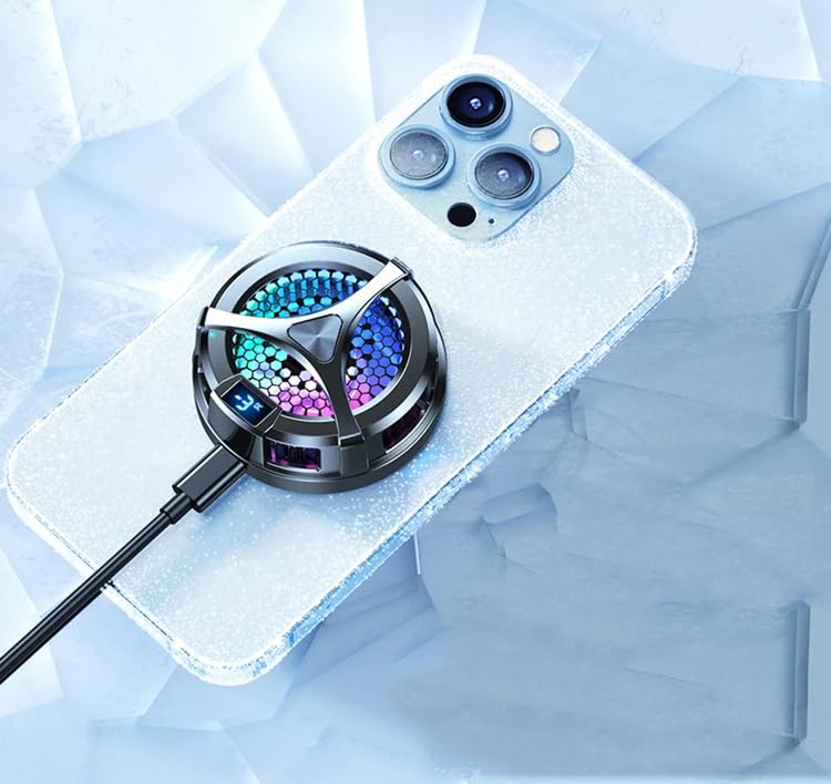 Coverzone iPhone Uyumlu Profesyonel Kablolu Yarı iletken Şok Buzlama Telefon Soğutucu Fan Gamer Oyuncu Radyatör Şok Soğutma Fanı Yeni Nesil Altı Çekirdek Teknoloji Soğutma Fanı (ZR-S9)