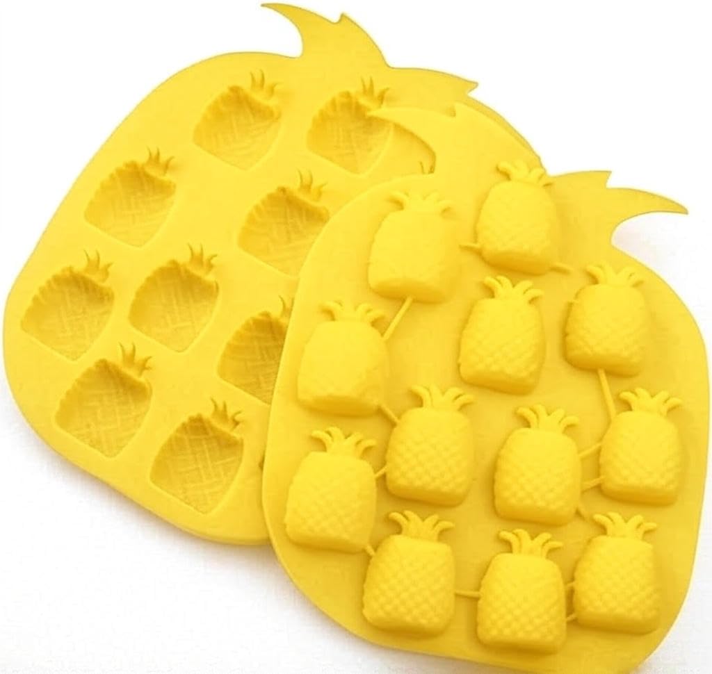 Arsimo 12'li Ananas Şeklinde Silikon Buz Ve Çikolata Kalıbı | Silikon Yapışmaz Buzluk Ananas Buz Kalıbı