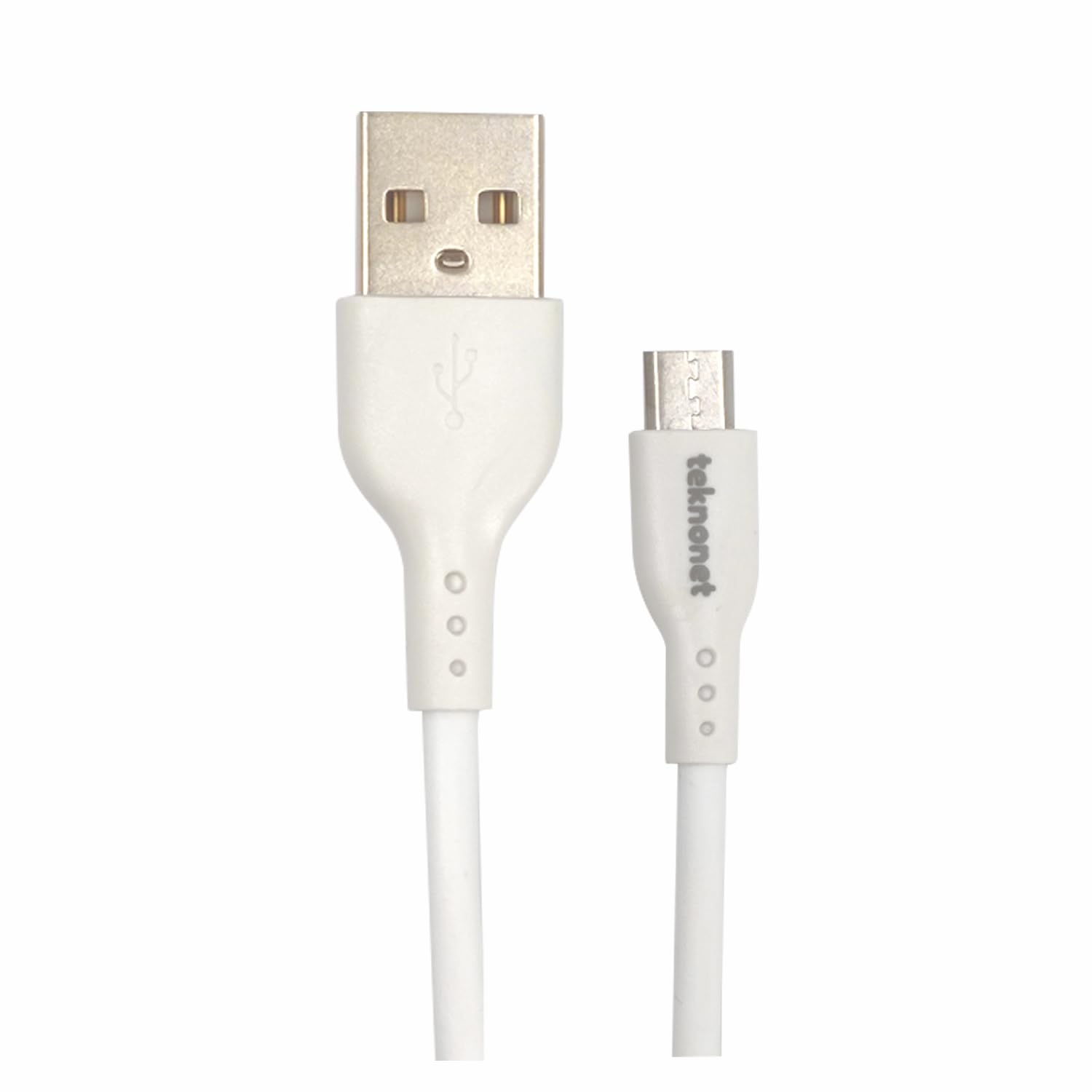 Teknonet Micro USB Şarj Kablosu 1 Metre – Dayanıklı, Hızlı Şarj & Veri Aktarımı – Beyaz, Android Telefonlar ve Daha Fazlası İçin Uyumlu