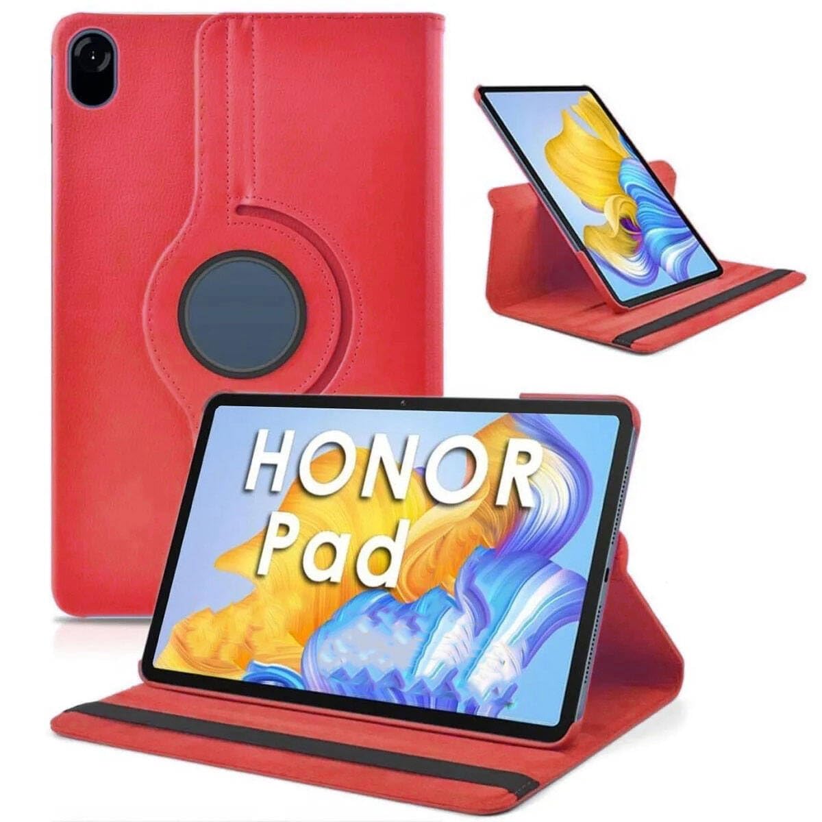 Zore Huawei İle Uyumlu Honor Pad X9 11.5' Dönebilen Standlı Kılıf, Kırmızı