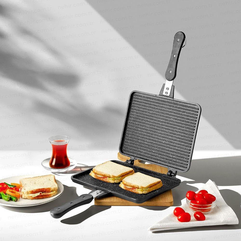 Nehir Nehir Alüminyum Döküm Lüks Maxi Büyük Boy Tost Tavası