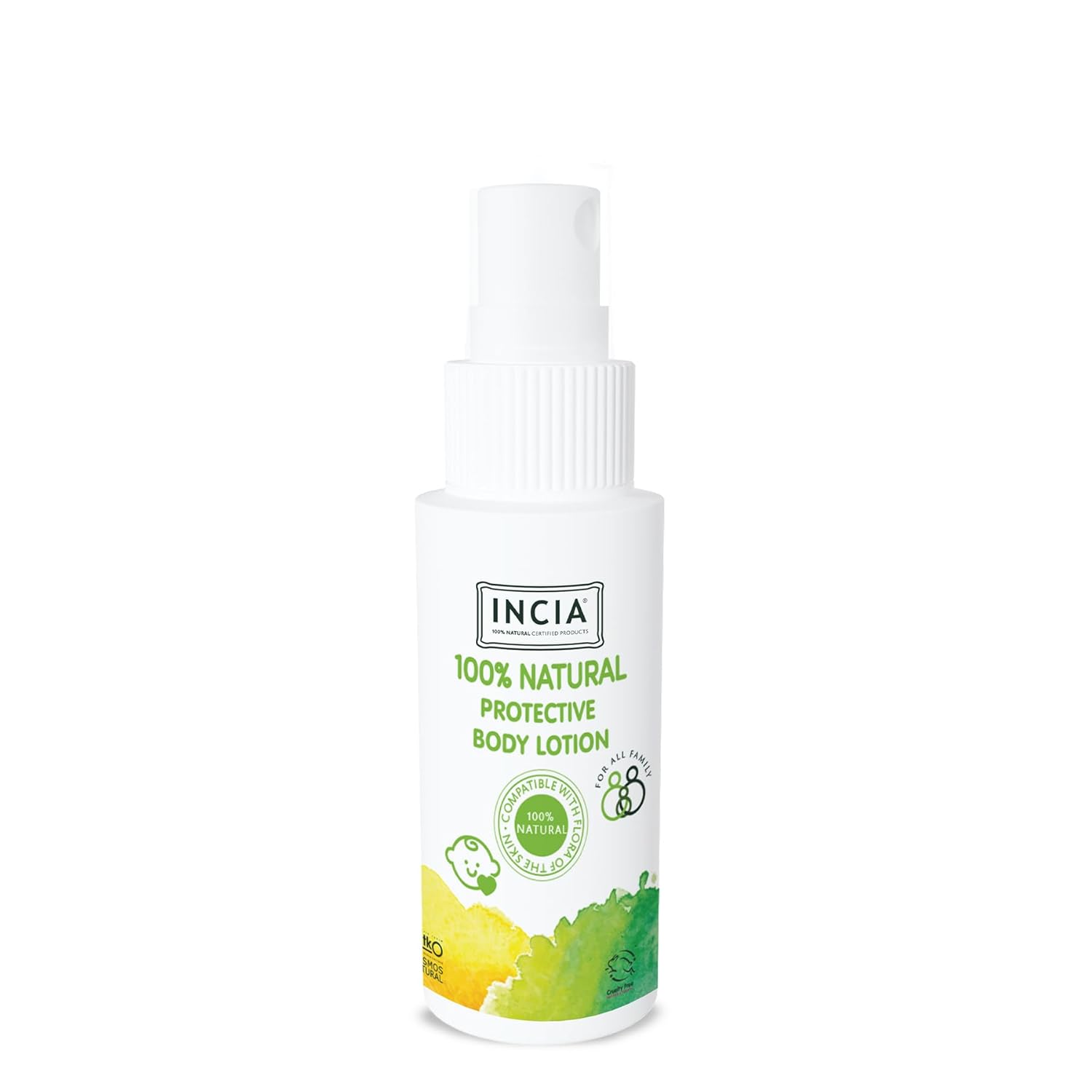 INCIA%100 Doğal Koruyucu Vücut Losyonu Sprey Yenidoğan Bebek Çocuk İçin Limon Okaliptus Vegan 50 ml