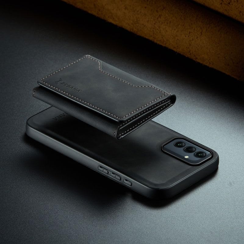 Zebana Samsung Galaxy A34 ile Uyumlu Kılıf Zebana 2in1 Elite Class Cüzdanlı Deri Kılıf Siyah