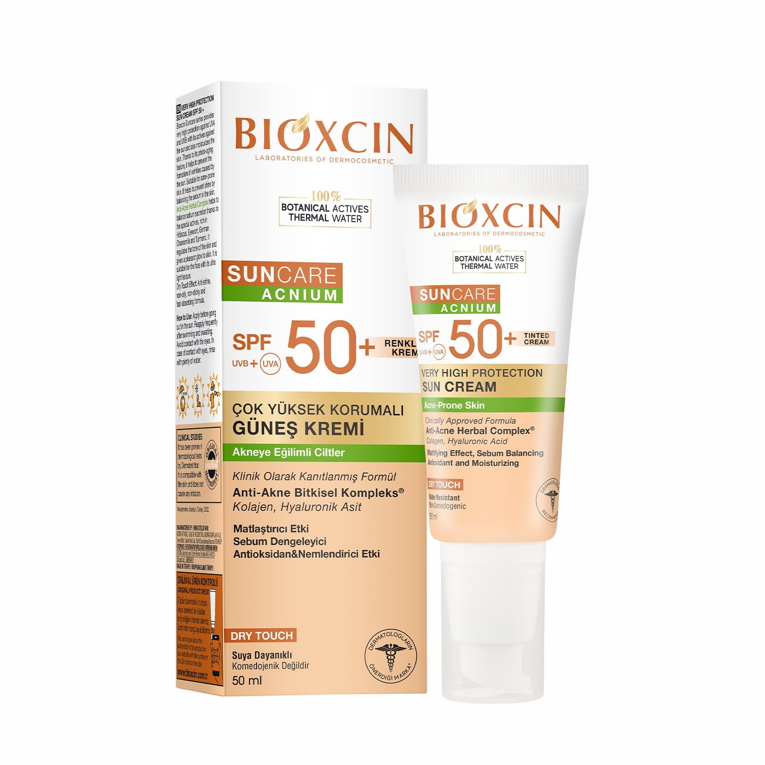 Bioxcin Sun Care Akneye Eğilimli Ciltler Için Renkli Güneş Kremi 50 Spf - Akne, Dry Touch, Mat Tinted