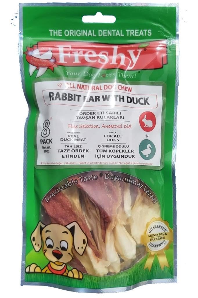 Freshy Rabbit Ear Whit Duck Ördek Eti Kaplı Tavşan Kulağı 100 Gr 8'li