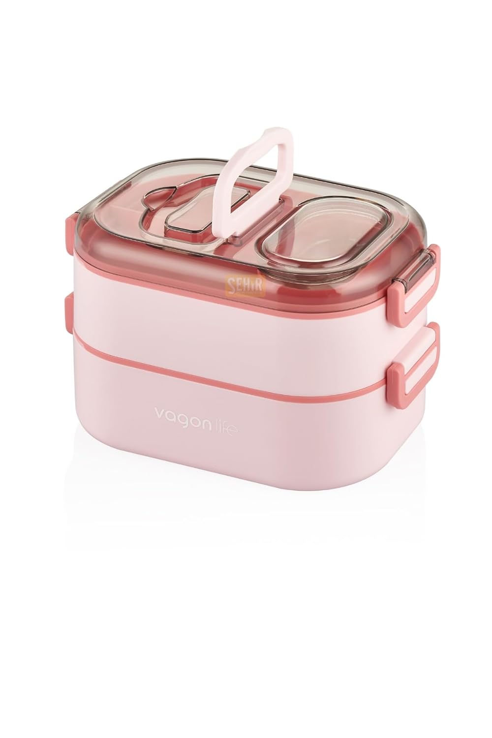 Vagonlife 1000 ML İki Kat Üç Bölme Paslanmaz Çelik Bento Lunch Box Yeni Nesil Sefer Tası-Sos Kaseli Model-FFLBOX7081 Lacivert