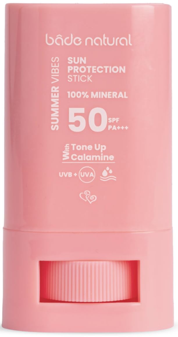 Bade Natural 50 SPF Ton Eşitleyici ve Cilt Aydınlatıcı Pembe Yüksek Korumalı Güneş Stick 16 g