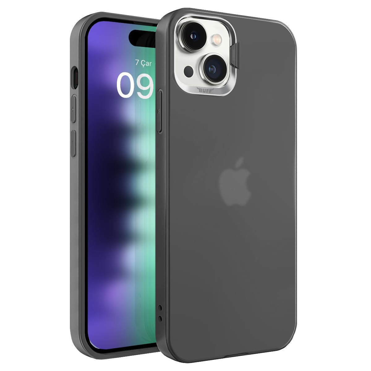 HARVORTEZ iPhone 14 Plus ve 15 Plus Kılıf 6.7" ile Uyumlu, Ultra İnce Cep Telefon Kılıfı, Kamera Bölge Koruyucu, Ekstra Tuşlar, TPU Malzeme BPA İçermez, Kolay Temizlenir Phone Case - Saydam Siyah