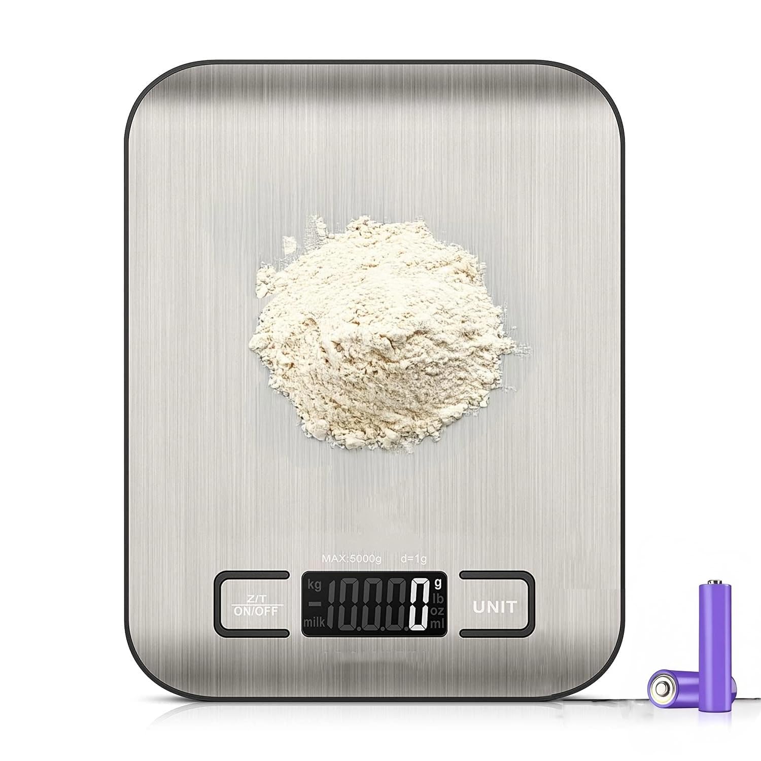 Orret Home Dijital Mutfak Terazisi – Paslanmaz Çelik Yüzeyli Hassas Tartı, 5 kg Kapasiteli, Dara Özellikli, LCD Ekranlı, 5 Birim Dönüşümlü, Pilli,Dijital Tartı