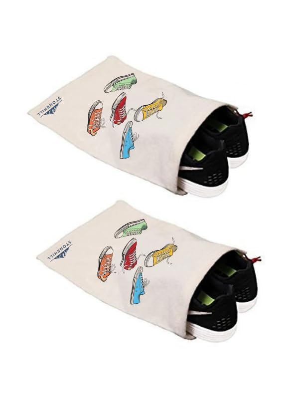 stonehill Büzgülü Ham Bez Ayakkabı Torbası 30x40 cm. 2 Adet (Ayakkabı Baskılı)