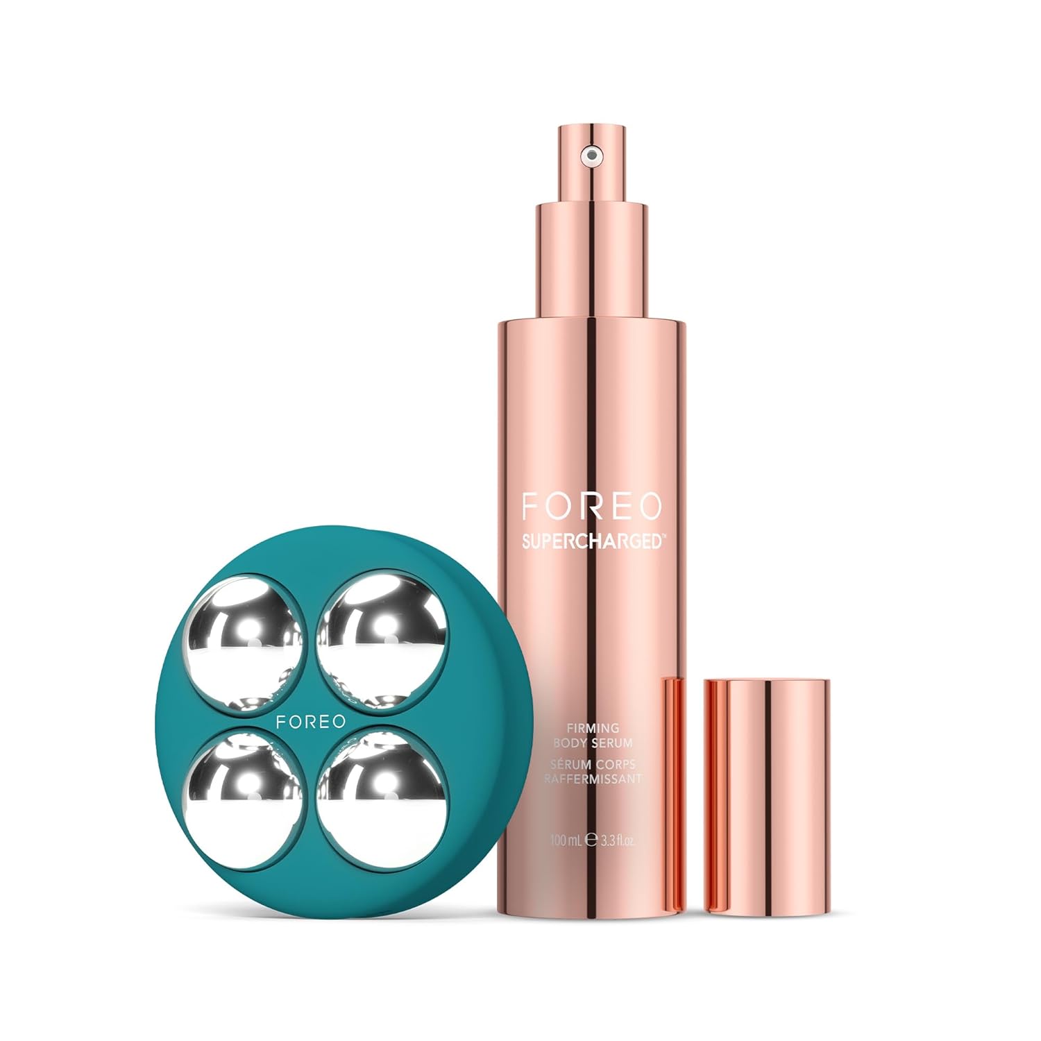 FOREO BEAR 2 body Gelişmiş Mikro Akımlı Vücut Masaj Aleti + İletken SUPERCHARGED Sıkılaştırıcı Vücut Serumu - Selülit Masajı ve Lenfatik Drenaj - Sıkı, Kontur ve Pürüzsüz - Vücut Masajı