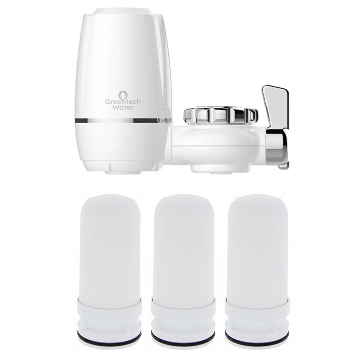 Greentech Water Seramik Filtreli Musluk Ucu Arıtıcı / 3 Adet Seramik Filtreli Kartuş/GW-D02P2
