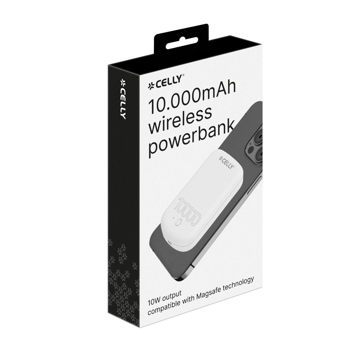 Celly Magsafe Teknolojisiyle Uyumlu 10W 10.000 mAh Powerbank Beyaz, Aynı Zamanda USB-C Kablosuyla Cihazınızı Şarj İmkanı