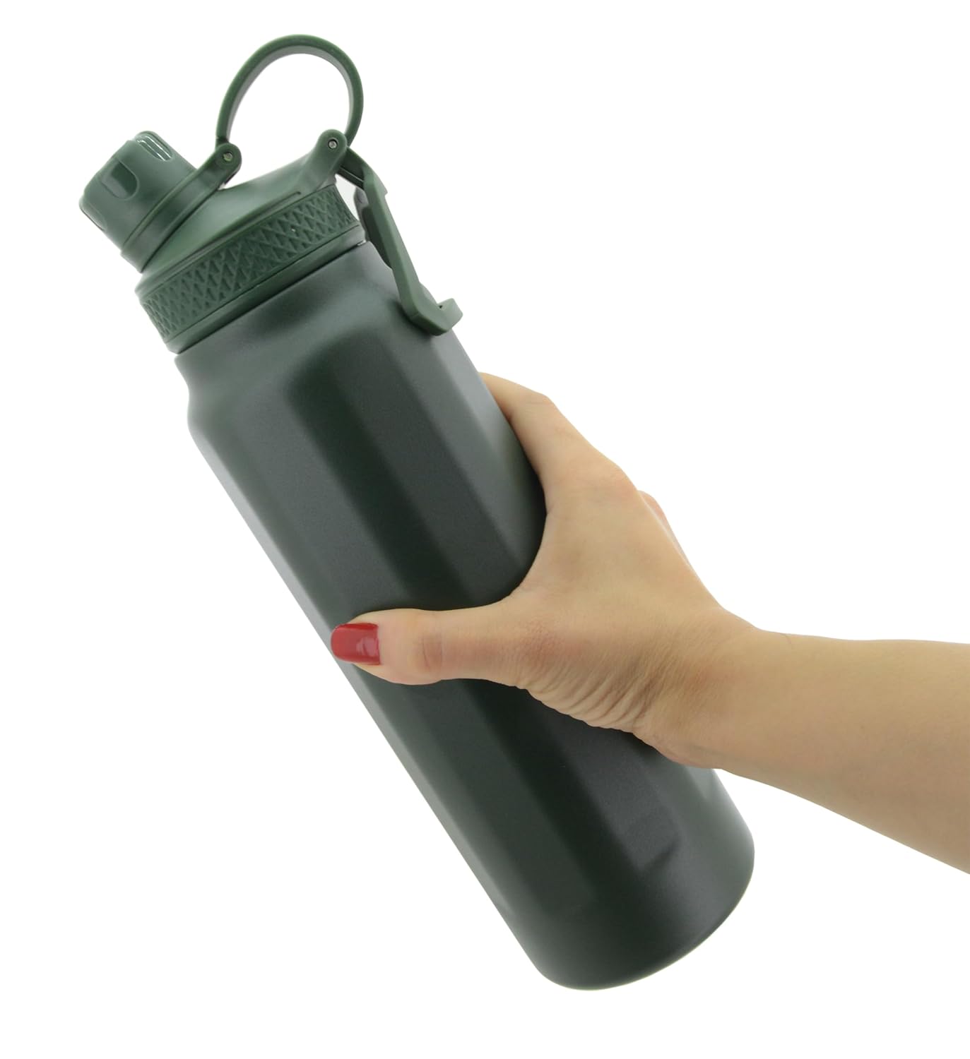 Coverzone Matara Profesyonel 304 Paslanmaz Çelik Sıcak ve Soğuk Çay Kahve Termosu Paslanmaz Çelik 750ml Kapasite Termos Suluk Gezi Piknik için Modern Tasarım Ev İş Okul Spor için TRM1L (Koyu Yeşil)