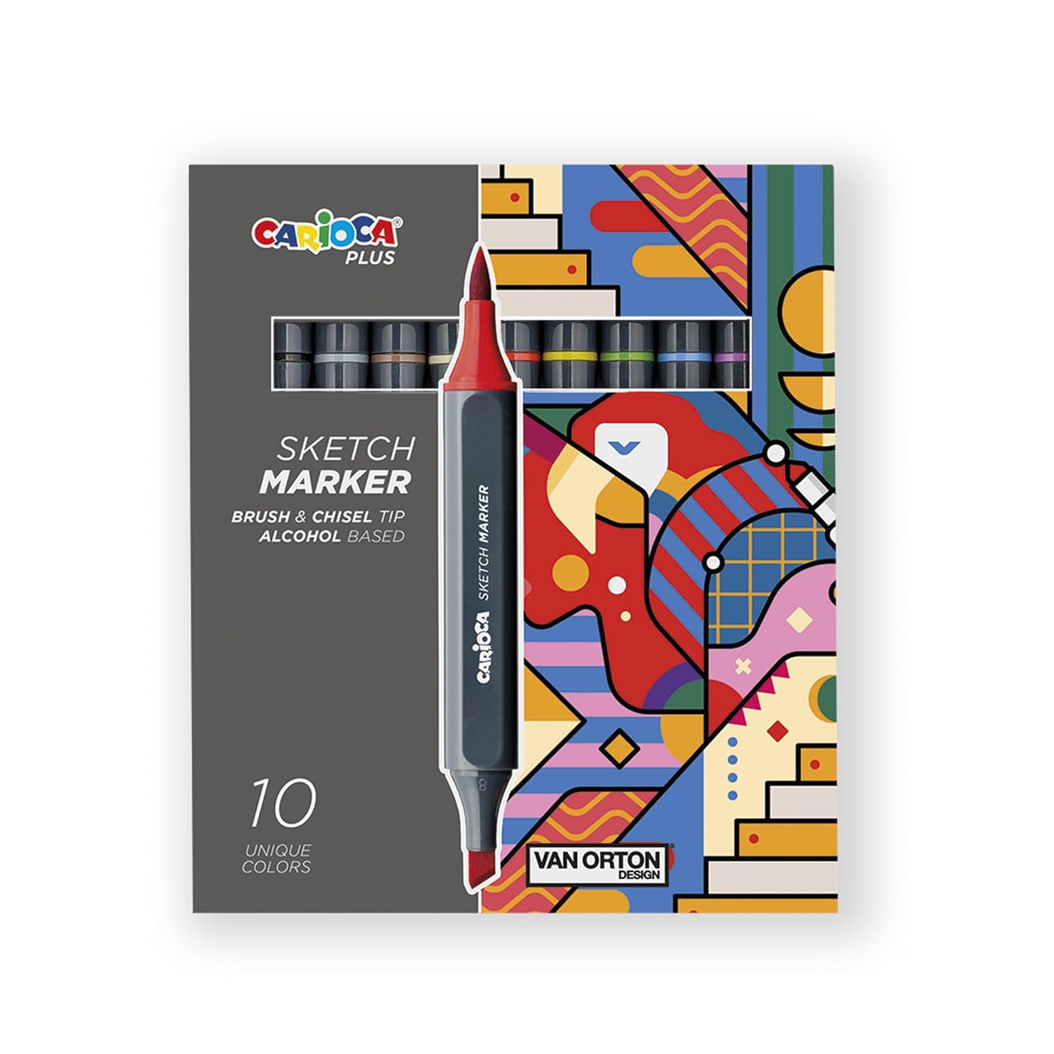 Carioca Plus Sketch Marker Çift Taraflı Çizim Kalemi 10 Renk