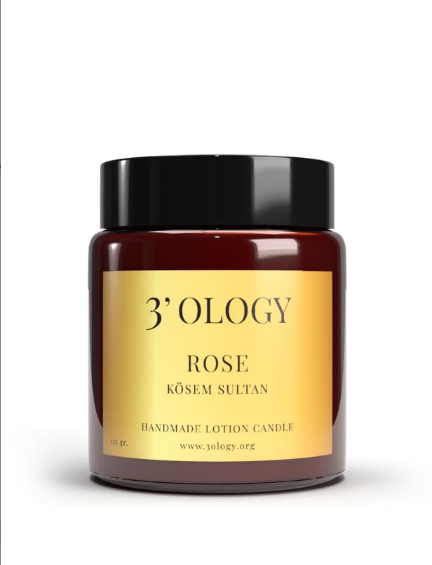 3'OLOGY Rose Kösem Sultan Handmade Lotion Candle, 125 gr