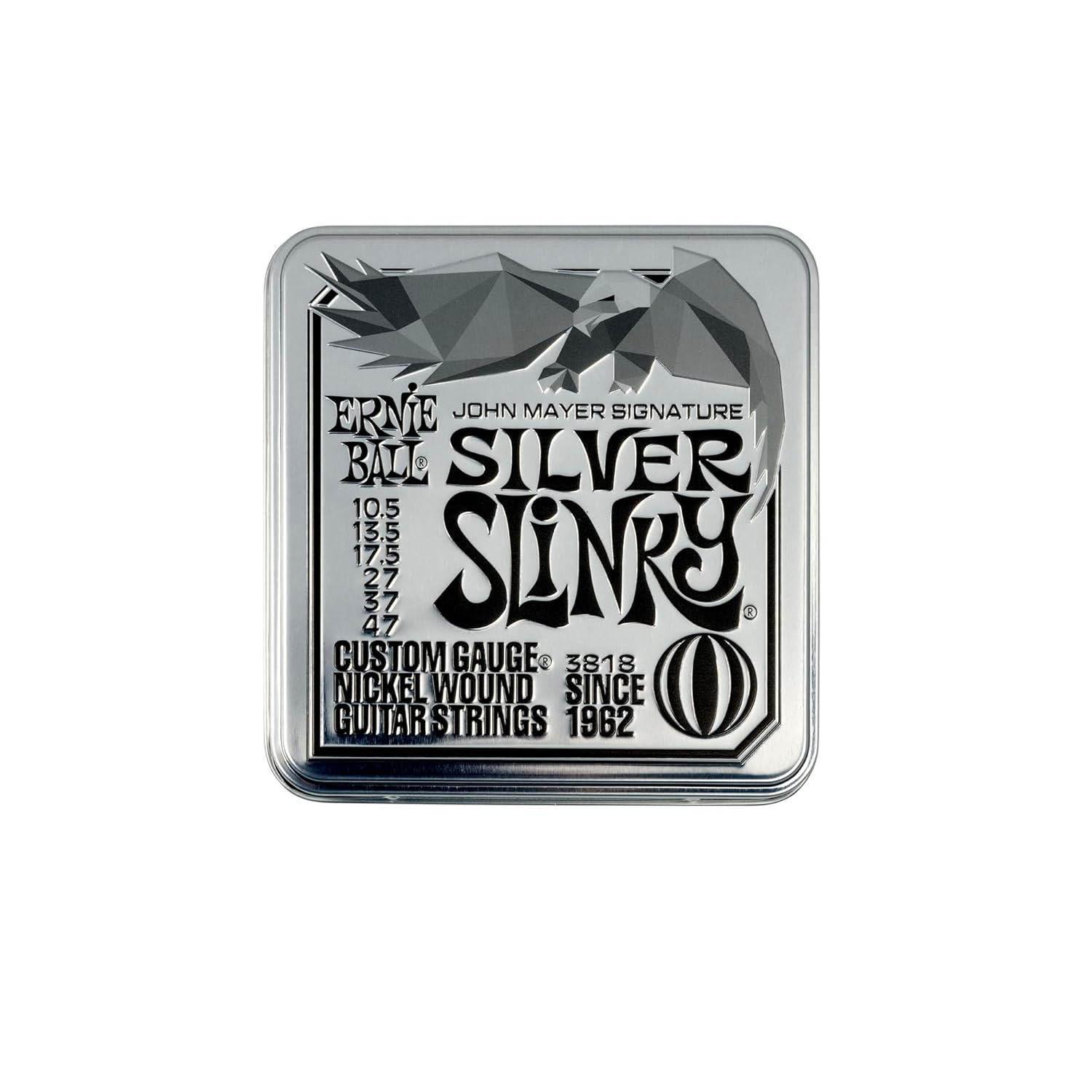 Ernie Ball John Mayer Silver Slinky Nikel Sarılı Elektro Gitar Telleri 3'lü Paket Teneke Kutu 10,5-47 Ölçü
