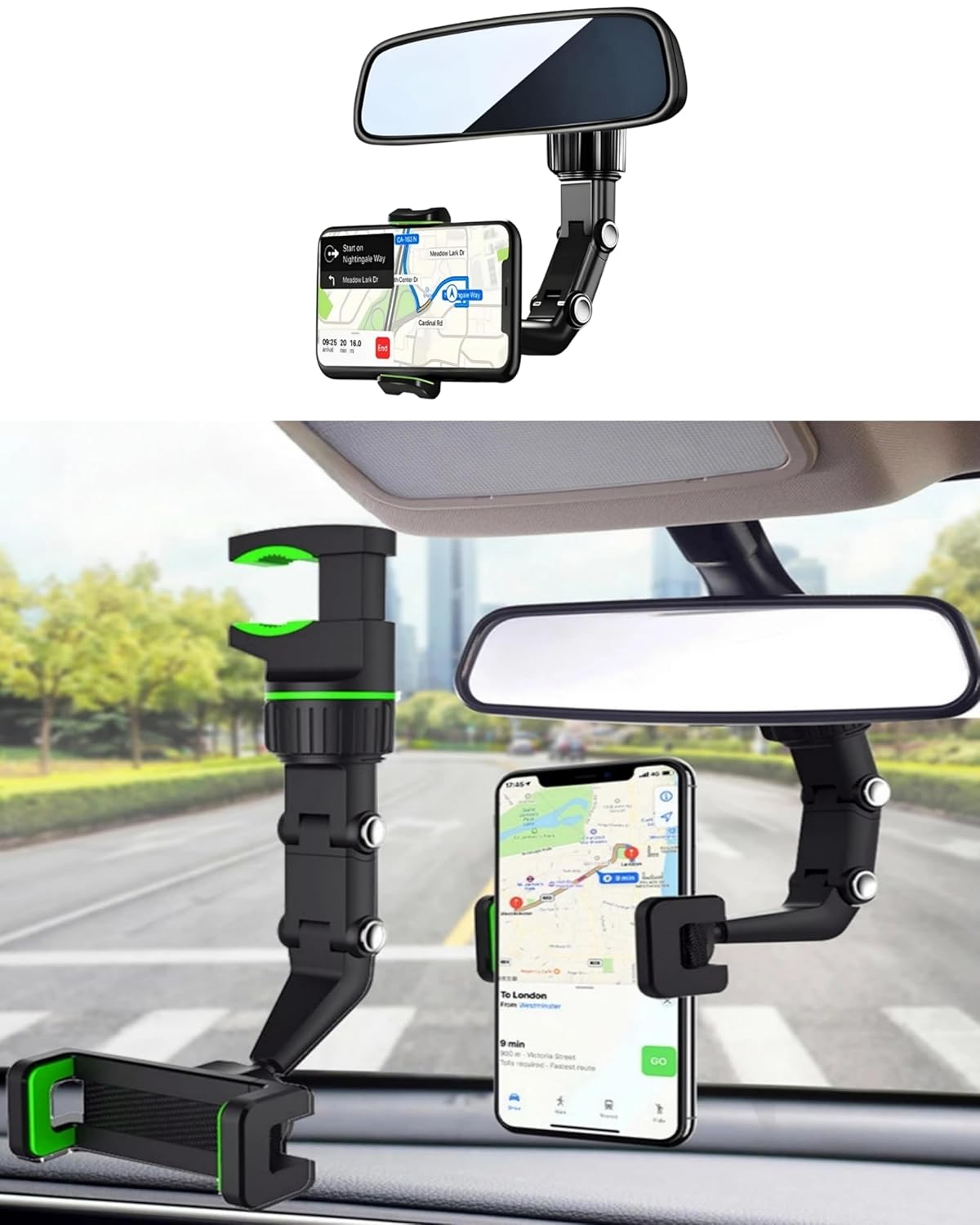 Kyrotech Dikiz Aynası, Koltuk Arkası, Çalışma Masası Telefon Tutucu, Standart, iPhone, Samsung, Xiao