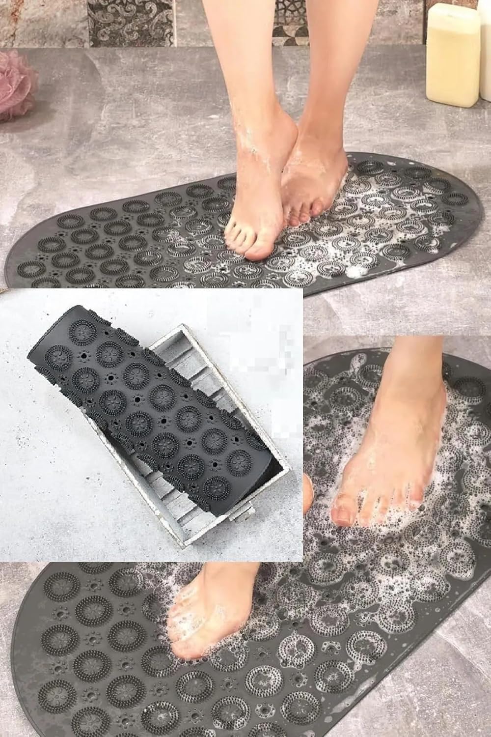 Mithra Life Kaydırmaz Vantuzlu Silikon Banyo Paspası MIT1069