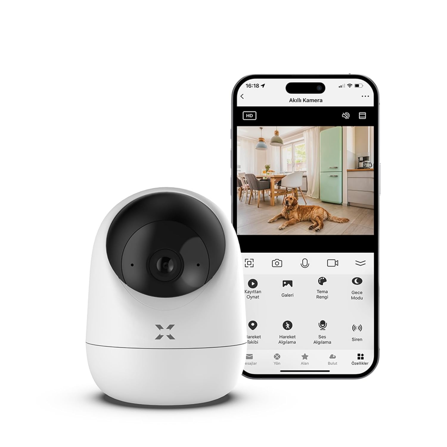 Xenon Smart Akıllı İç Mekan Wi-Fi Güvenlik Kamerası 3MP 1080p FHD Görüntü Kalitesi Hareket Algılama 355° 10m Gece Görüş Mesafesi Çift Yönlü Sesli İletişim Bulut/Yerel Depolama (256gb) 1 Adet