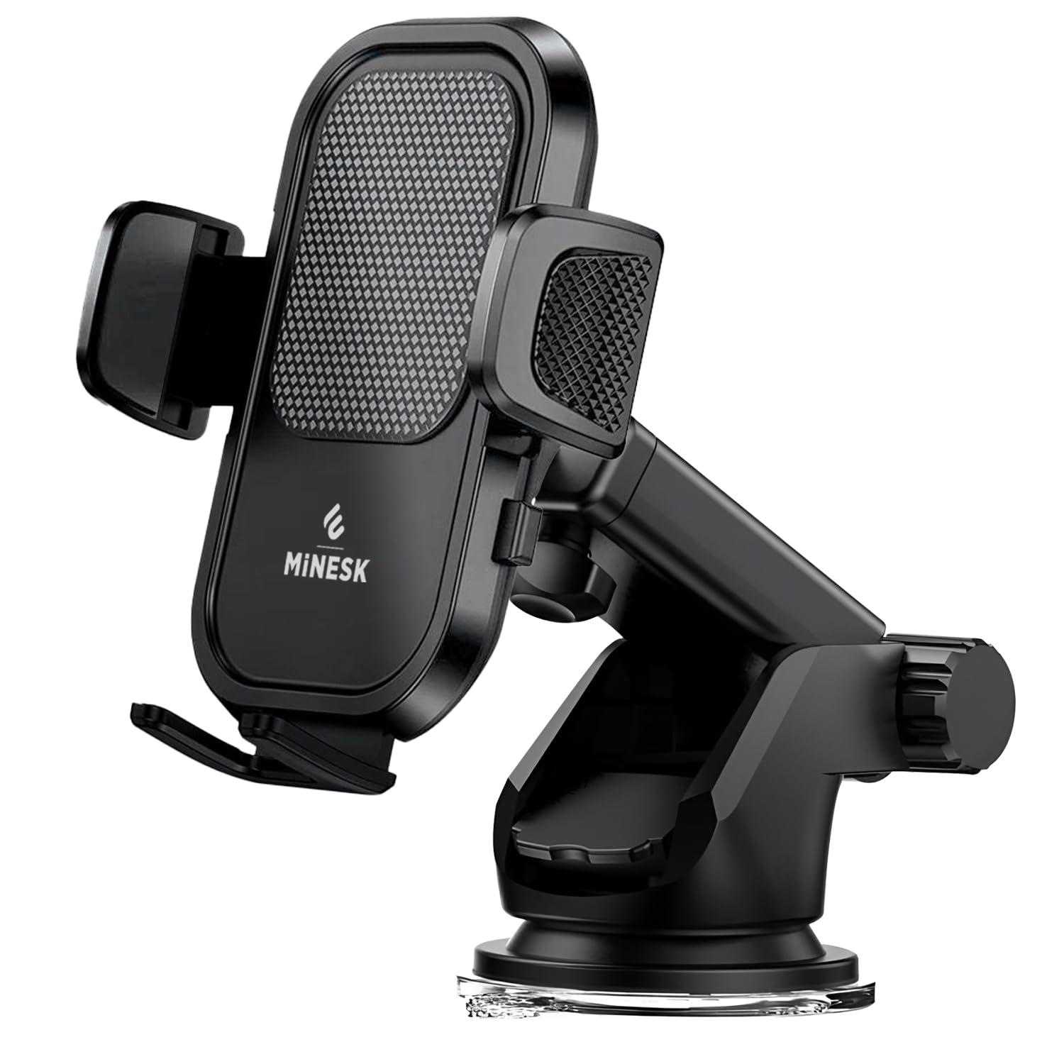 Minesk Otomatik Klipsli Araba Telefon Tutucu Cam Ve Torpido için Yüksek Kalite Yapışkan, Ayarlanabilir Yükseklik ve Yakınlık Ergonomik Tasarım Araç Telefon Tutucu