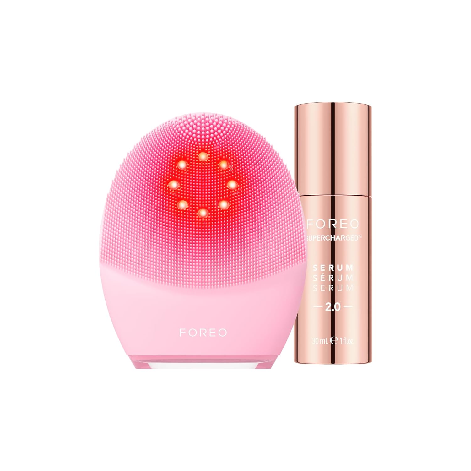 FOREO Fresh & Lifted Paketi - LUNA 4 plus Normal Yüz Temizleme Fırçası + SUPERCHARGED SERUM 2.0, 30ml - Yakın Kızılötesi Işık Terapisi - Yüz Temizleyici Masaj Fırçası - Mikro Akımlı Yüz Bakım Cihazı