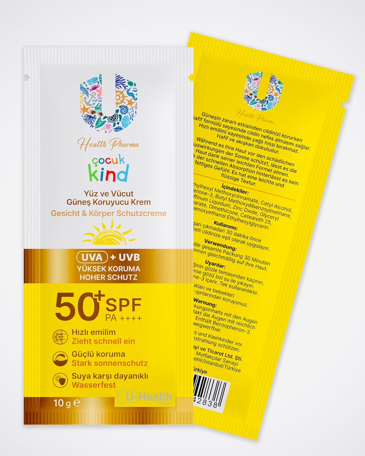 U Health Güneş Kremi 50 SPF Kids 5 Adet 10 Gr