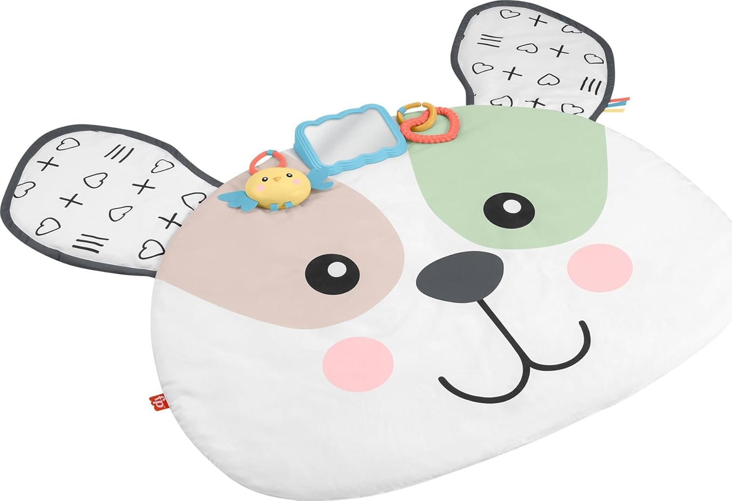 Fisher-Price Yenidoğanlar için karın üstünde oynama oyuncağı, Sevimli Köpekçik Büyük Oyun Minderi ve duyusal gelişim aktiviteleri, HYR51