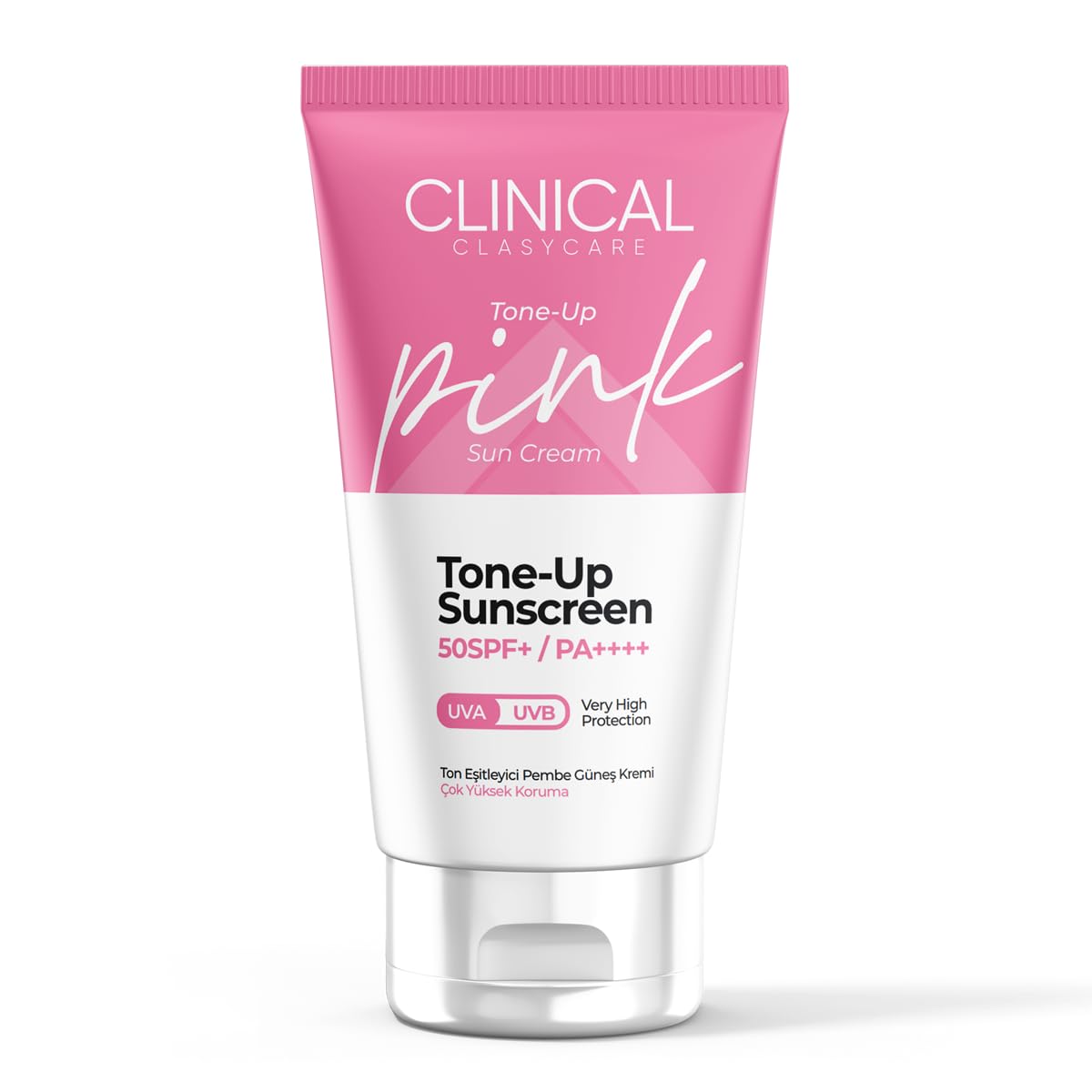 CLASYCARE Clinical SPF 50 Pembe Ton Eşitleyici Güneş Kremi - Yüz İçin Hafif Güneş Losyonu | Seyahat Boy Cilt Bakımı Koruması Kadınlar İçin, 50 ml