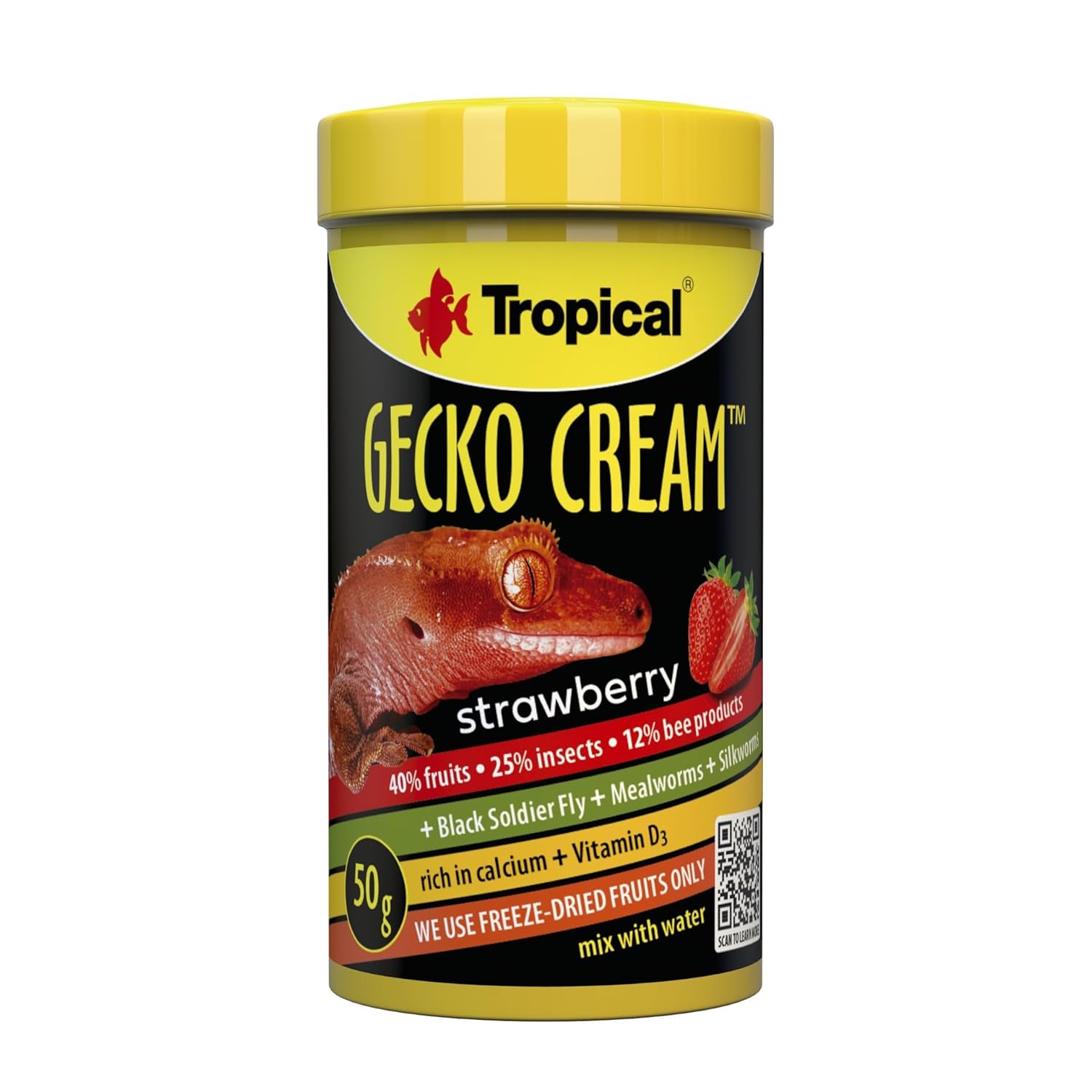 Tropical Gecko Cream Strawberry Çilekli Gecko Yemi 100ml 50gr