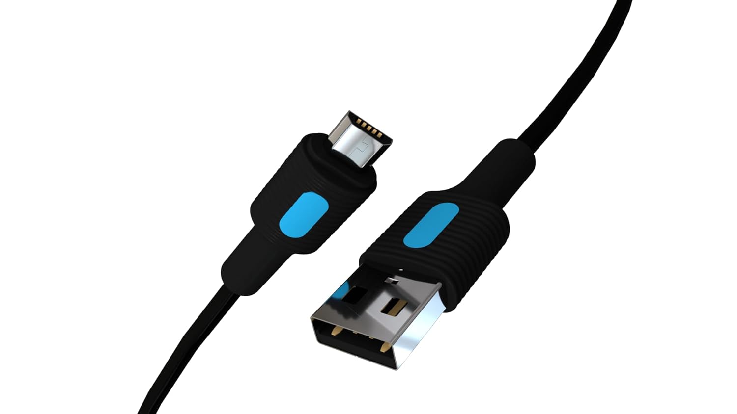 REMORAX Coral Micro USB Hızlı Şarj Kablosu (Siyah + Mavi/Siyah Uç) (120 CM)