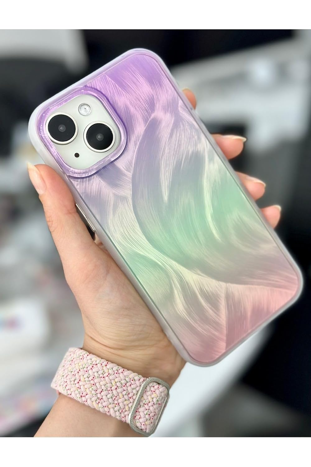Go Aksesuar Iphone 13-14 - 15 ile Uyumlu Shine Renk Geçişli Parlak Tasarımlı Silikon Kılıf