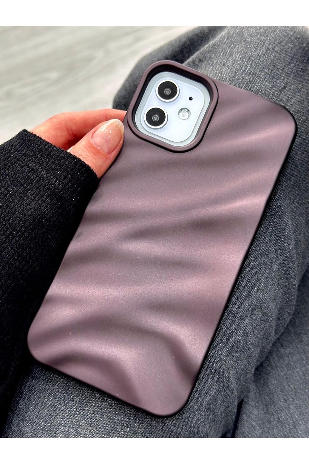 Go Aksesuar Iphone 11 ile Uyumlu 3d Wave Kabartma Mat Silikon Kılıf
