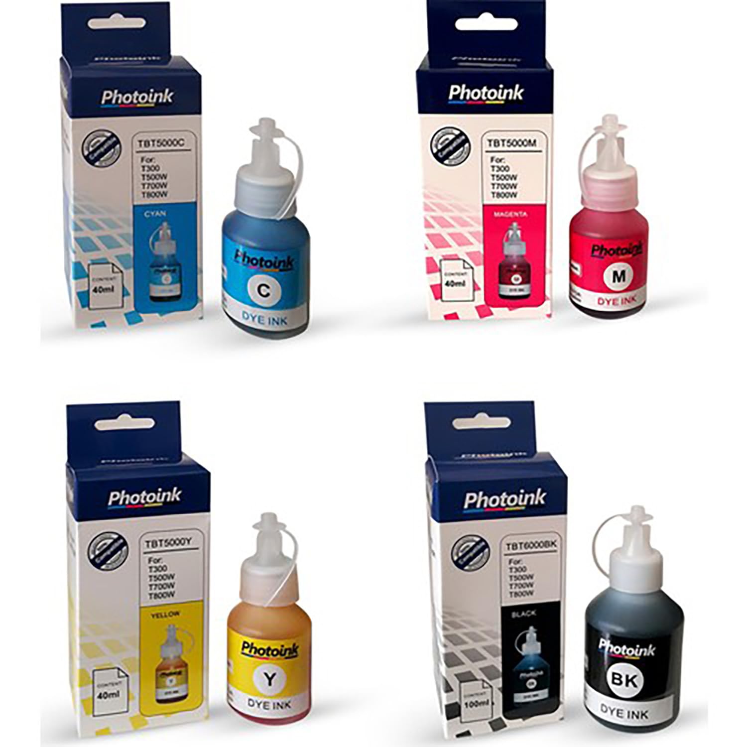 Photo Ink Brother Bt 6000 Uyumlu 4 Renk Takım Photoink Mürekkep - Brother T300/T500w/T310/T510w/T800/T910w Uyumlu