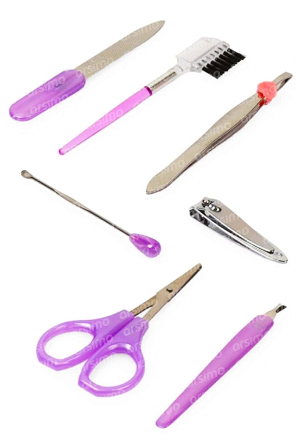 Arsimo 7'li Kişisel Bakım Seti | 7 Parça Manikür Pedikür Kaş Makyaj Kişisel Bakım Seti