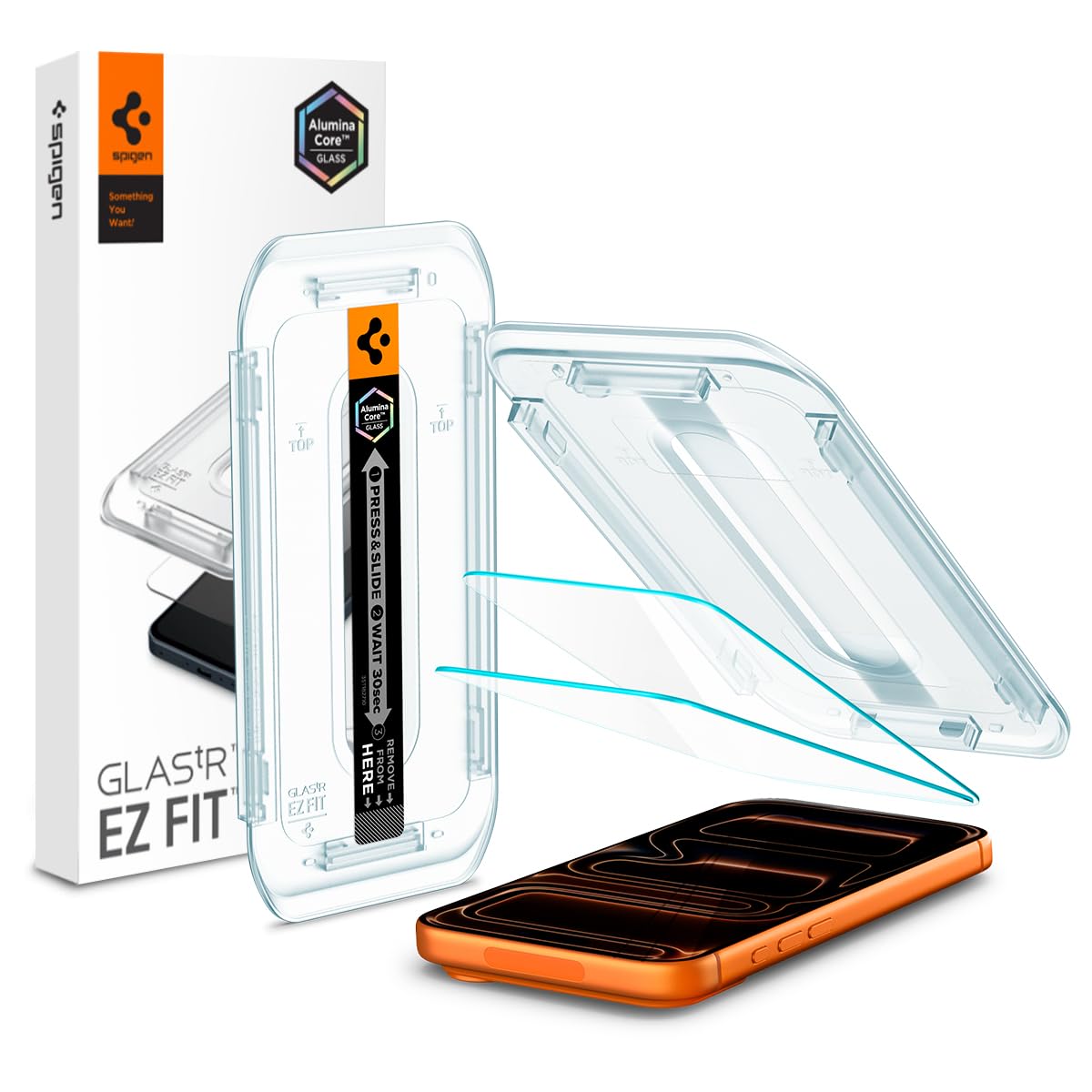 Spigen iPhone 17 Pro Max / 16 Pro Max ile uyumlu Cam Ekran Koruyucu AluminaCore iyonlaştırılmış Güçlendirilmiş Cam Teknolojisi Kolay Kurulum Glas.tR EZ Fit Slim HD (2 Adet) - AGL07907