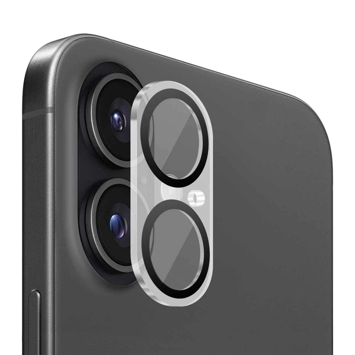 Spigen iPhone 16/16 Plus ile uyumlu Kamera Lens Camı Koruyucu GLAS.tR Optik (2 Adet) Black - AGL07922