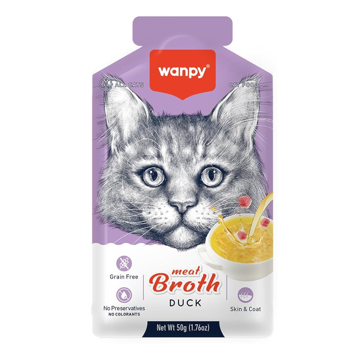 Wanpy Kediler için Ördek Eti Çorbası 50g Tekli