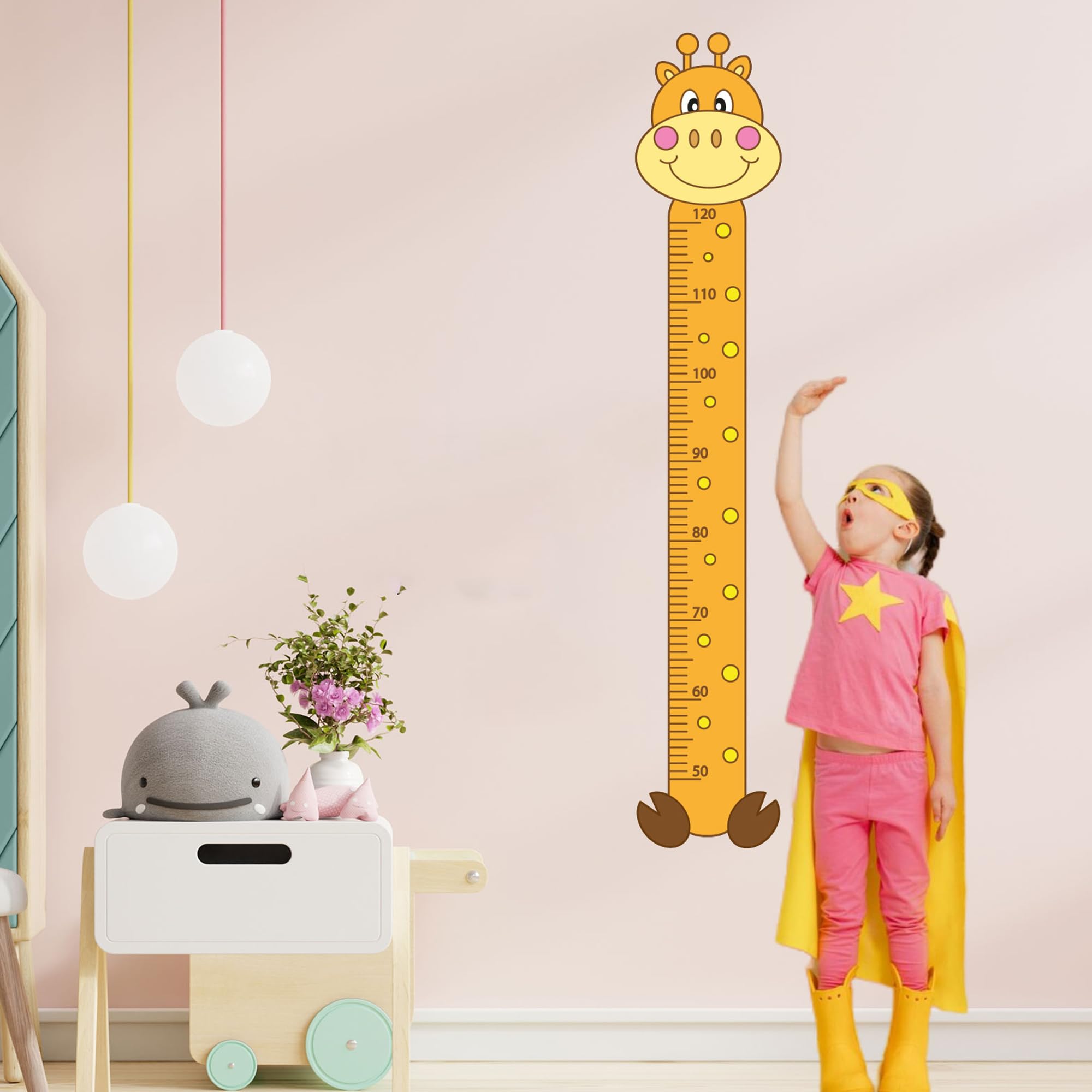 Kreadecor Zürafa Desenli Boy Ölçer Sticker - Bebek ve Çocuk Odası Boy Cetveli