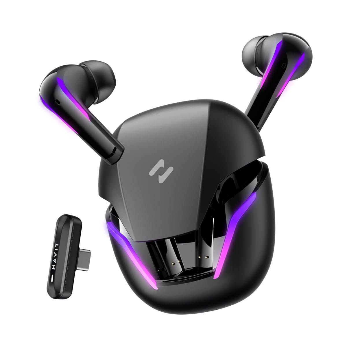 Havit TW970 TWS RGB Gaming Bluetooth Kulaklık - 2.4GHz ve Bluetooth Modu (Siyah)