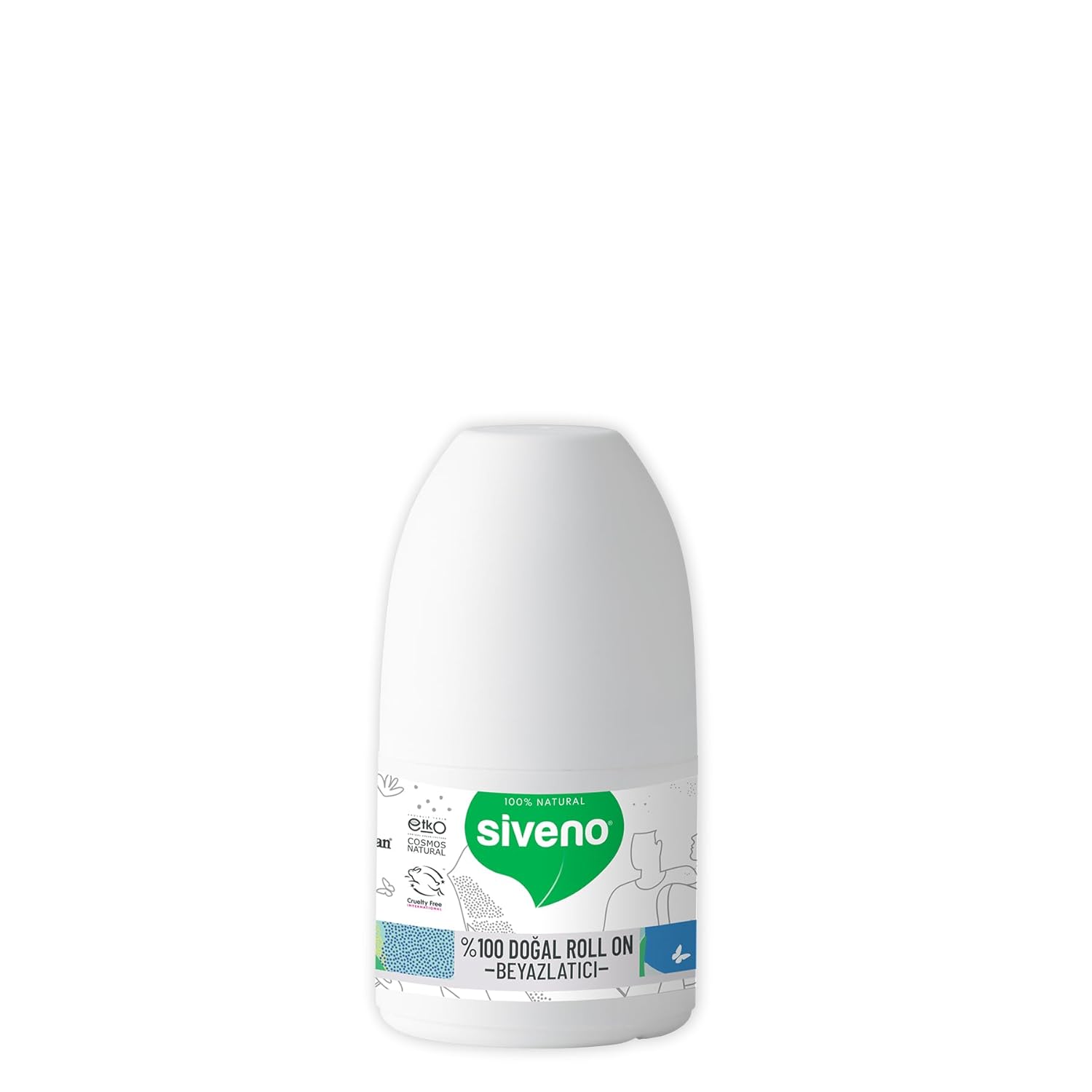 Siveno %100 Doğal Roll On Beyazlatıcı Etkili Deodorant Ter Kokusu Önleyici Bitkisel Lekesiz Vegan 50 ml