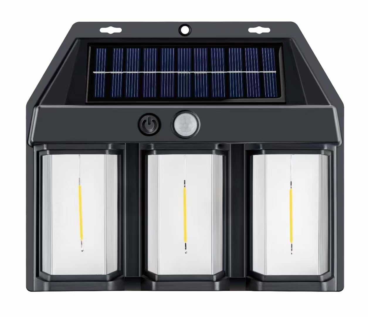 Wellhise 618-3 Üçlü Solar Rustik Duvar Apliği Güneş Enerjili Sensörlü Solar Aplik