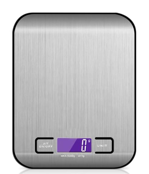 WellHise 2012 10 Kg Mutfak Tartısı Pilli Işıklı Ekran Hassas Terazi, Otomatik Ayar ve Dara, Dijital Terazi, 6 ölçü birimi